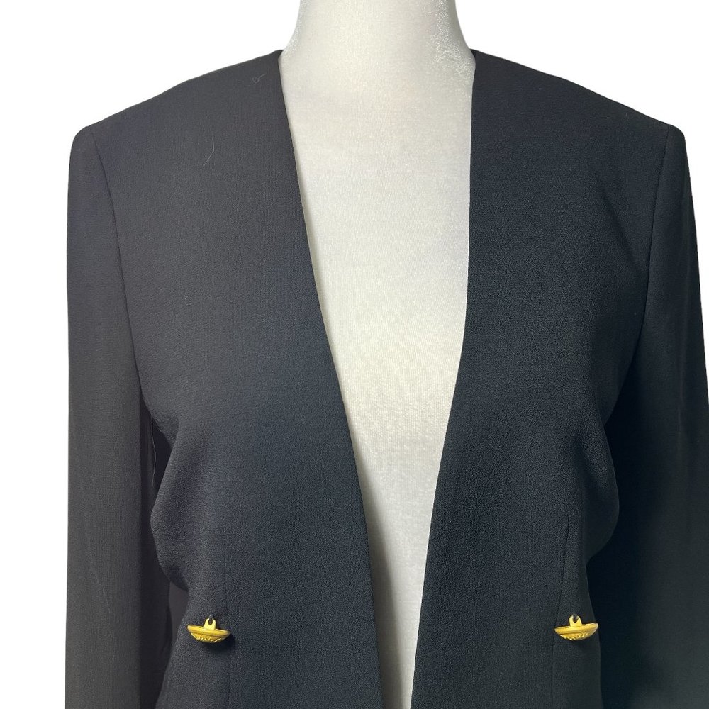LN EXPRESS Black Blazer with Gold Hardware Size Small - Picture 5 of 9